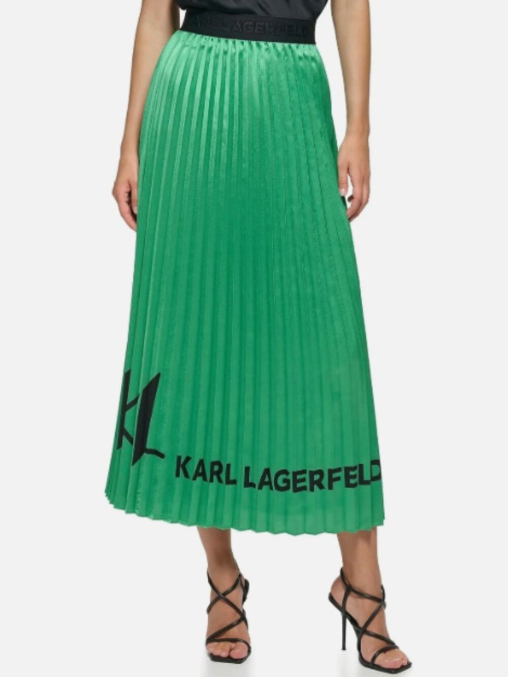 Karl Lagerfeld Paris Green Pleated Skirt Women's XL New with Tags